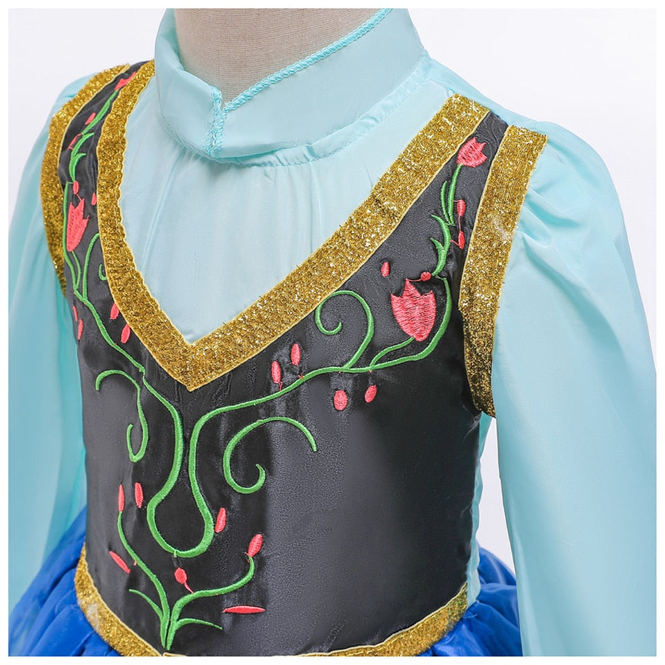 Fancy Girl Anna Elsa Dress Halloween