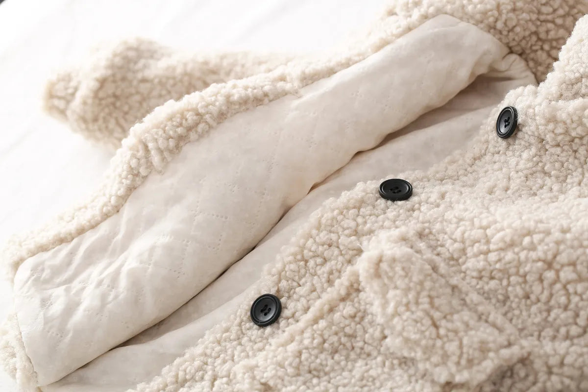 Fashion Baby Girl Boy Winter Jacket Thick Lamb Wool Infant Toddler Child Warm Sheep Like Coat Baby Outwear Cotton 1-8Y