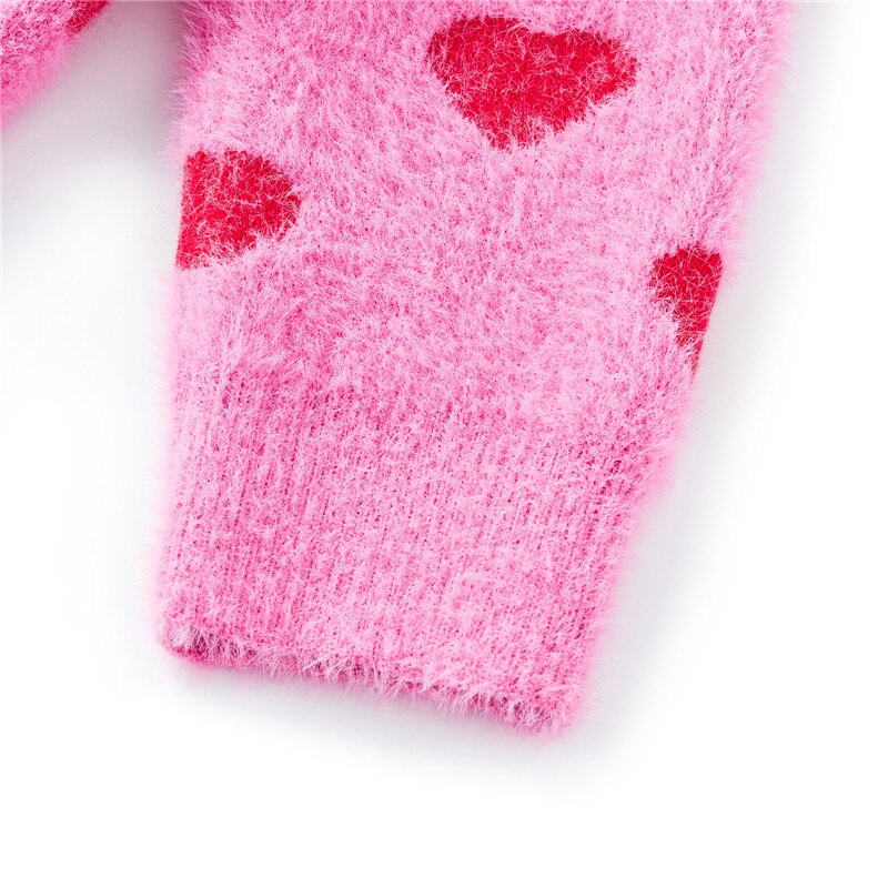 Mother and Daughter Cardigan Family Matching Long Sleeve Open Front Heart Sweater with Pockets Autumn Coat