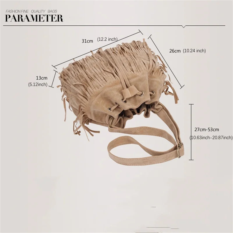 Bags Luxury Fashion Ladies Handbag Tassel Shoulder Vintage Crossbody Female Handbag