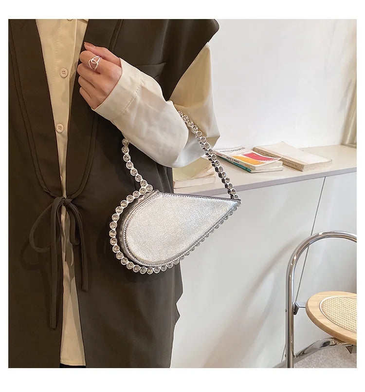 Diamond Evening Clutch Bags Women Designer Chic Rhinestone Acrylic Handle Purse For Wedding Party Luxury