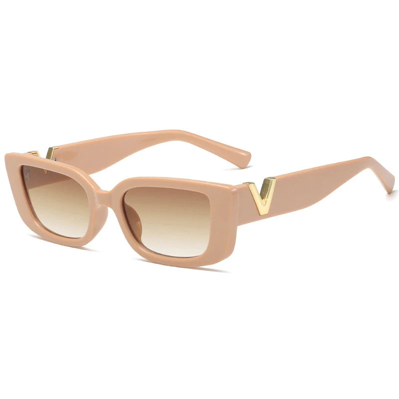 Fashion Cat Eye Sunglasses Women Luxury V Sun Glasses For Ladies Classic Rectangle Driving Shades Outdoor Traveling UV400