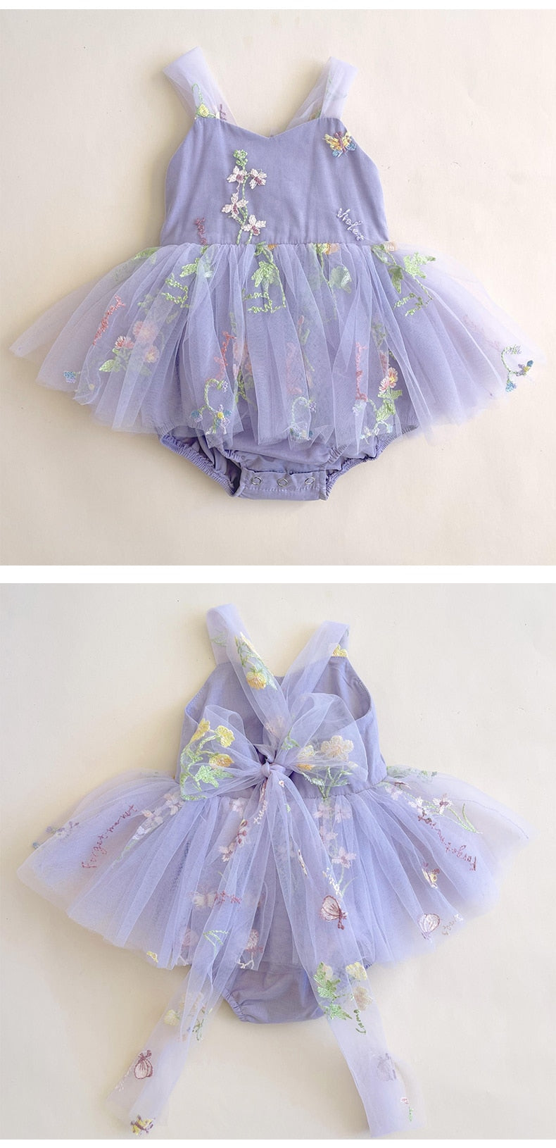 Baby Embroidery Romper Dress, Wedding Formal Clothing.