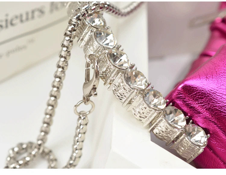 Luxury Women Rhinestones Evening Handbag Crossbody Bag Acrylic Handle Round Circle Clutch Satin Dinner Party Wedding Purse beach bag