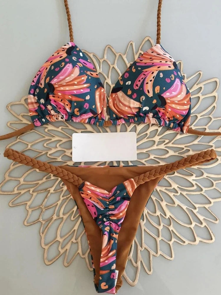 Bikini High Waist Swimsuit Sexy Thong Bikini Set Zebra Print Women Brazilian Swimwear New Bikini Swim Bathing Suits Women
