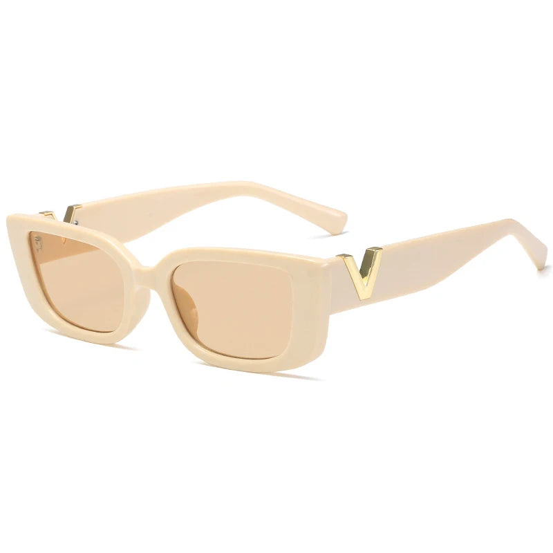 Fashion Cat Eye Sunglasses Women Luxury V Sun Glasses For Ladies Classic Rectangle Driving Shades Outdoor Traveling UV400