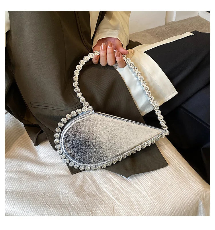 Diamond Evening Clutch Bags Women Designer Chic Rhinestone Acrylic Handle Purse For Wedding Party Luxury