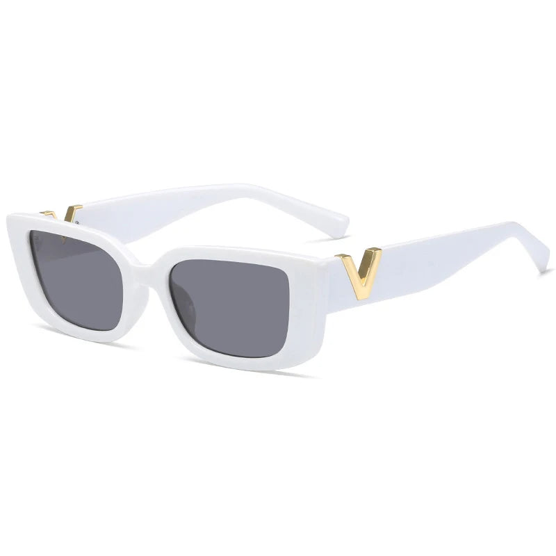 Fashion Cat Eye Sunglasses Women Luxury V Sun Glasses For Ladies Classic Rectangle Driving Shades Outdoor Traveling UV400