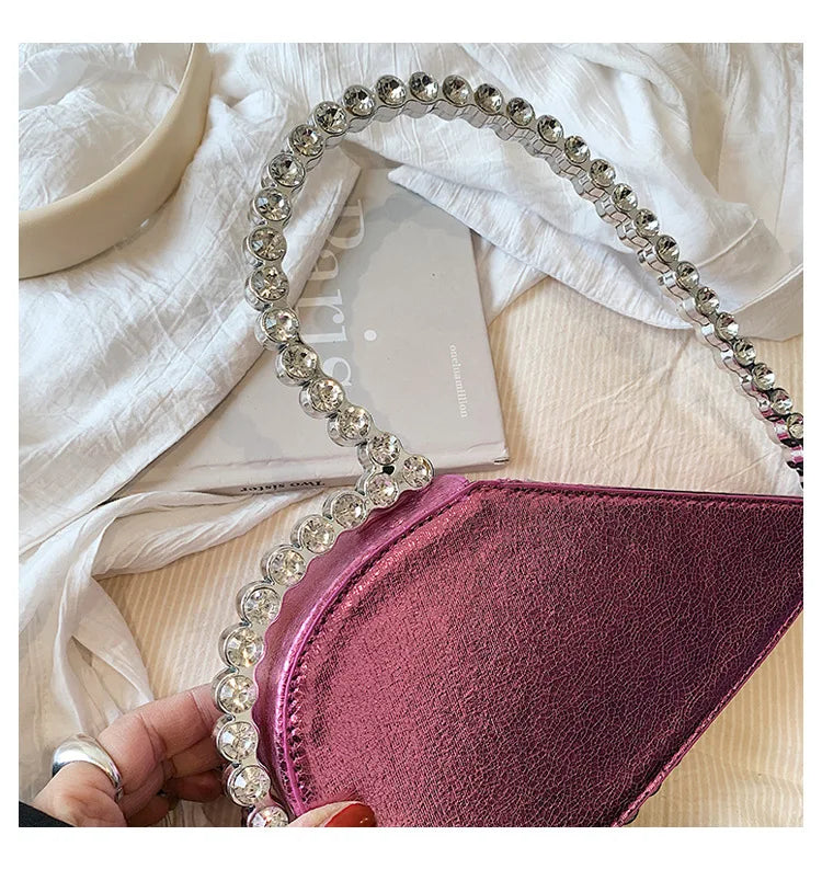 Diamond Evening Clutch Bags Women Designer Chic Rhinestone Acrylic Handle Purse For Wedding Party Luxury