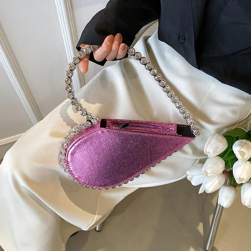 Diamond Evening Clutch Bags Women Designer Chic Rhinestone Acrylic Handle Purse For Wedding Party Luxury