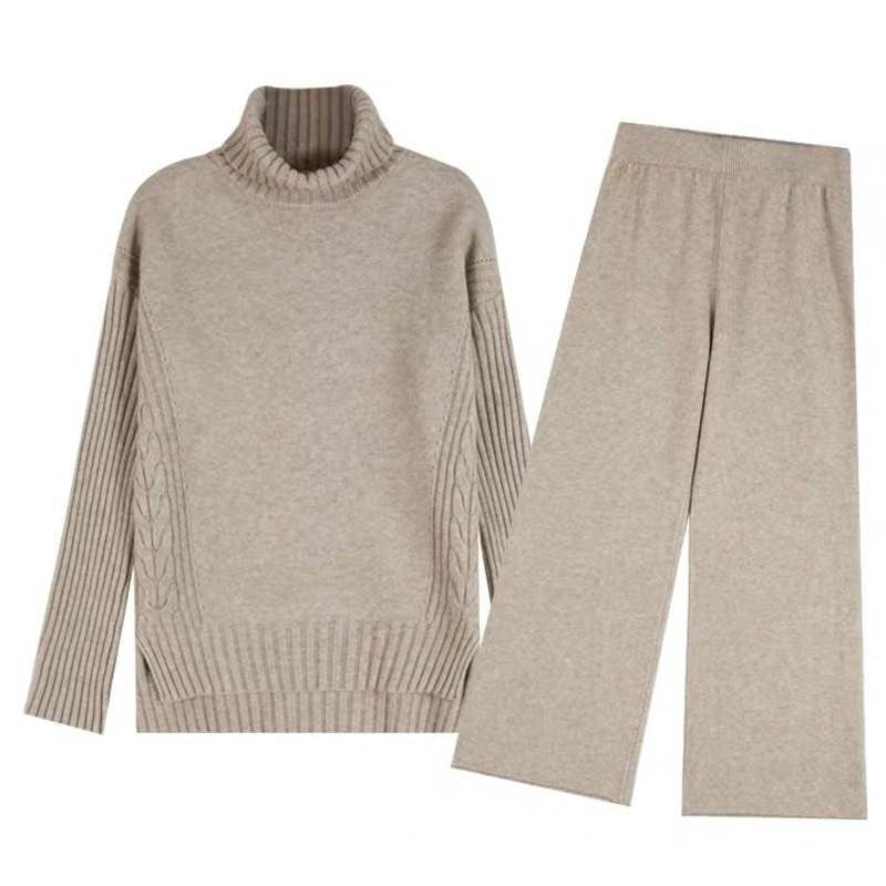 Autumn Winter 2 Pieces Women Sets Knitted Tracksuit 2023