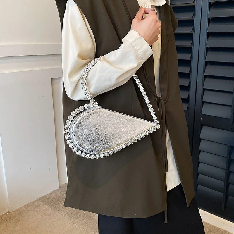 Diamond Evening Clutch Bags Women Designer Chic Rhinestone Acrylic Handle Purse For Wedding Party Luxury