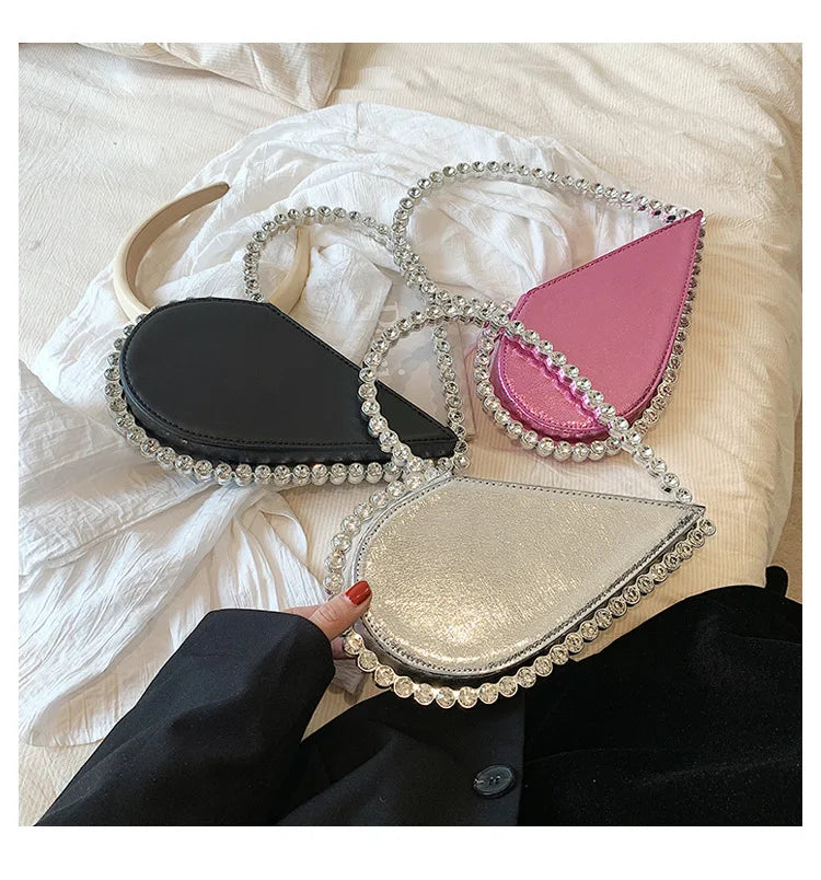 Diamond Evening Clutch Bags Women Designer Chic Rhinestone Acrylic Handle Purse For Wedding Party Luxury