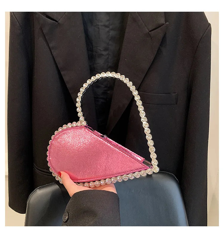 Diamond Evening Clutch Bags Women Designer Chic Rhinestone Acrylic Handle Purse For Wedding Party Luxury