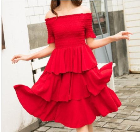 Mother-daughter Matching Outfit Western Style Summer Red Dress