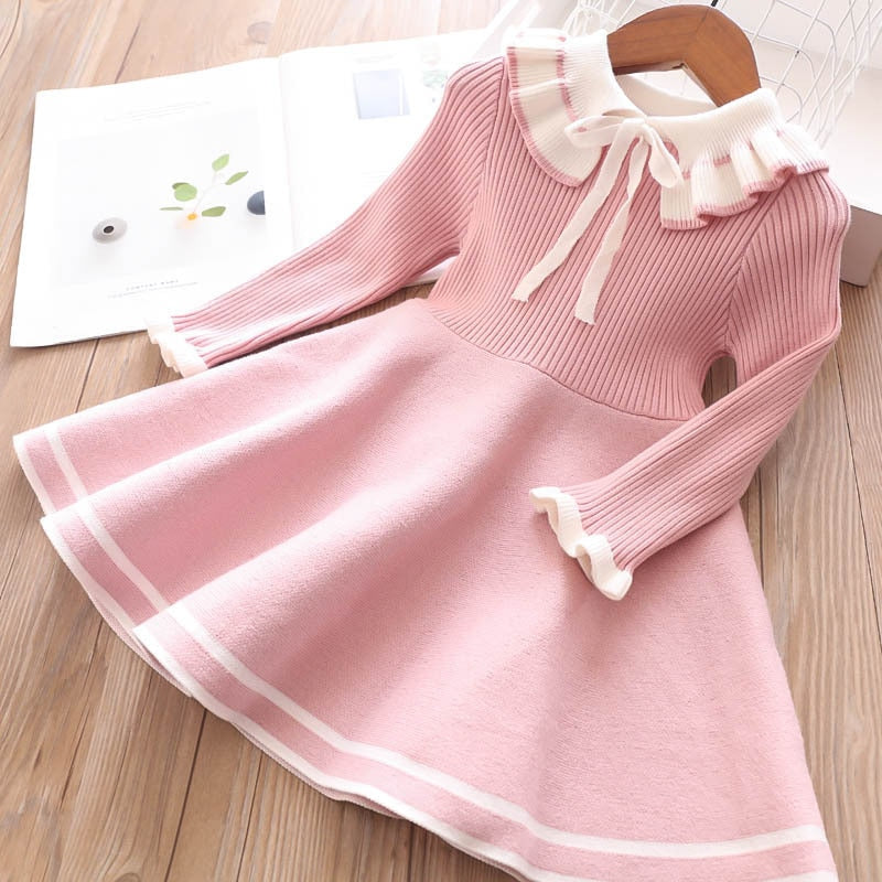 Autumn-Winter warm Sweater dress for girls