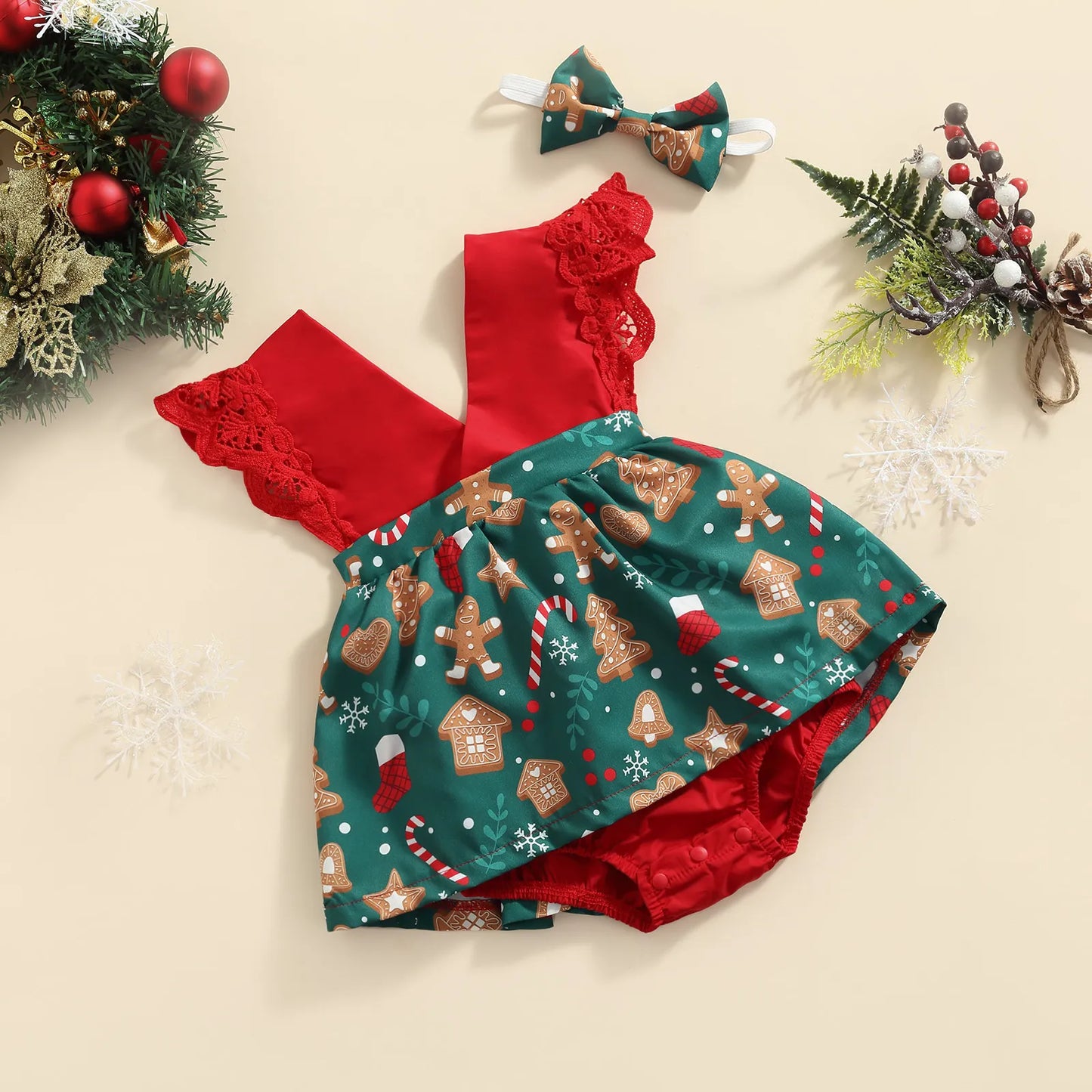 Baby 0-18M 1st Christmas Newborn Infant Baby Girls Romper