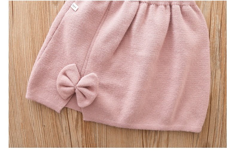 Girls Winter Clothes Set Long Sleeve Sweater and Skirt 2 Pcs