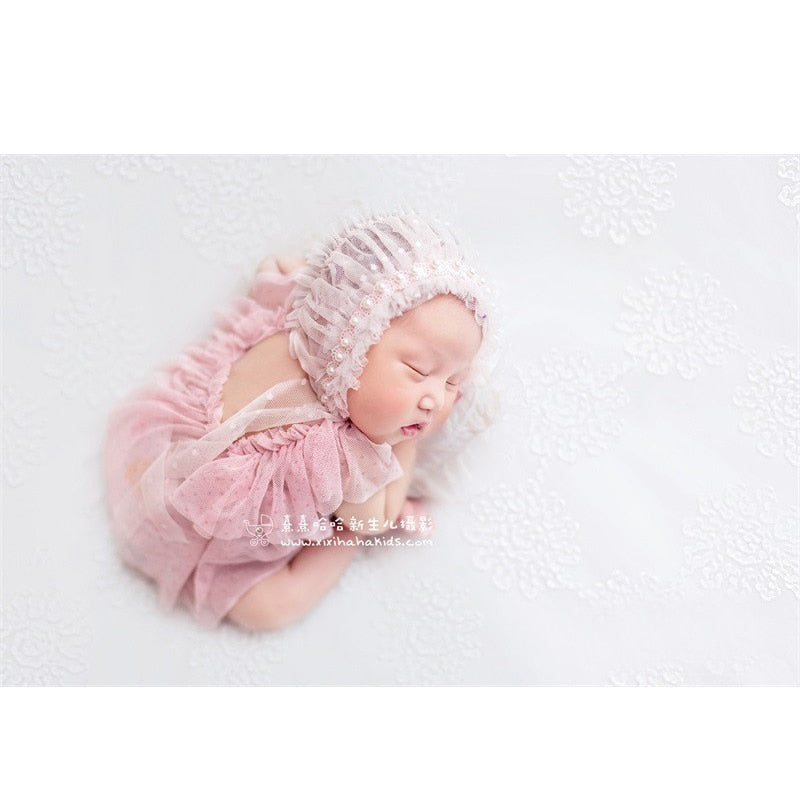 Newborn Photography Props Hat Baby Lace Romper