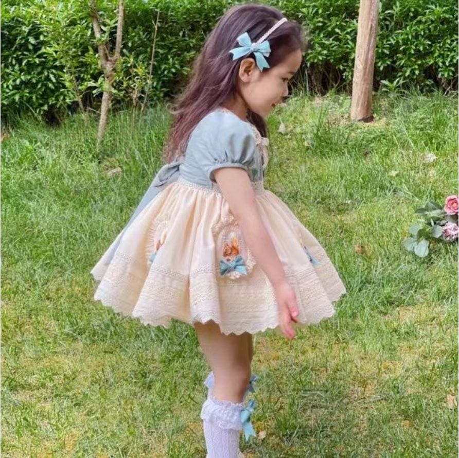 New Sweet Girls Bow Dress Princess Dress  Birthday Party Vestidos 6T