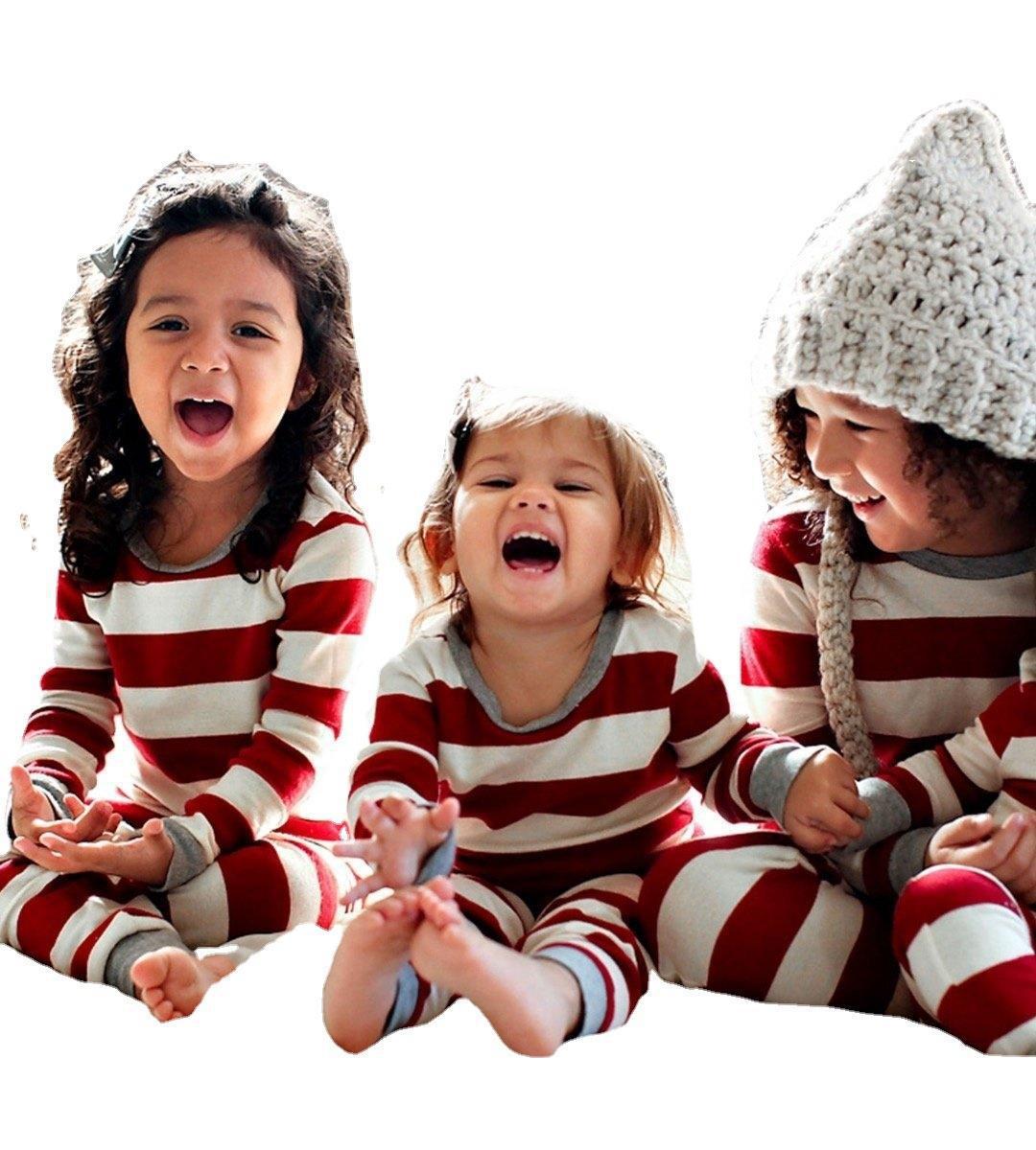 Winter Family Christmas Pajamas Set Striped Print Mom-Daughter-Dad-Son- Baby M