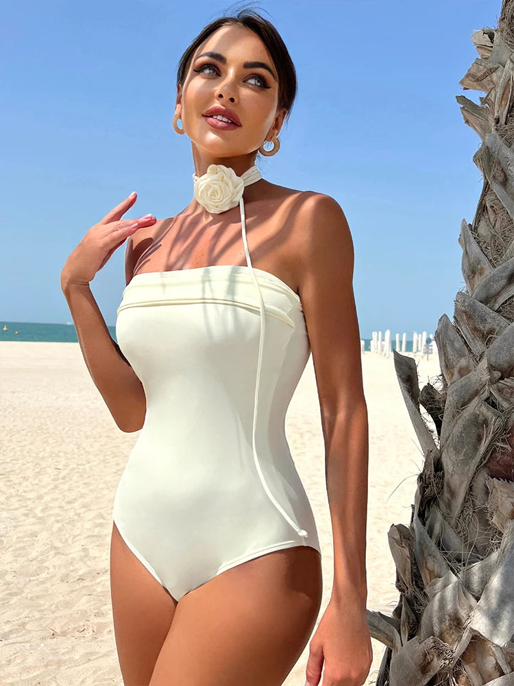 Black One Piece Swimsuit Woman Luxury Swimwear Style Bride Swimsuit Beachwear Bodysuit