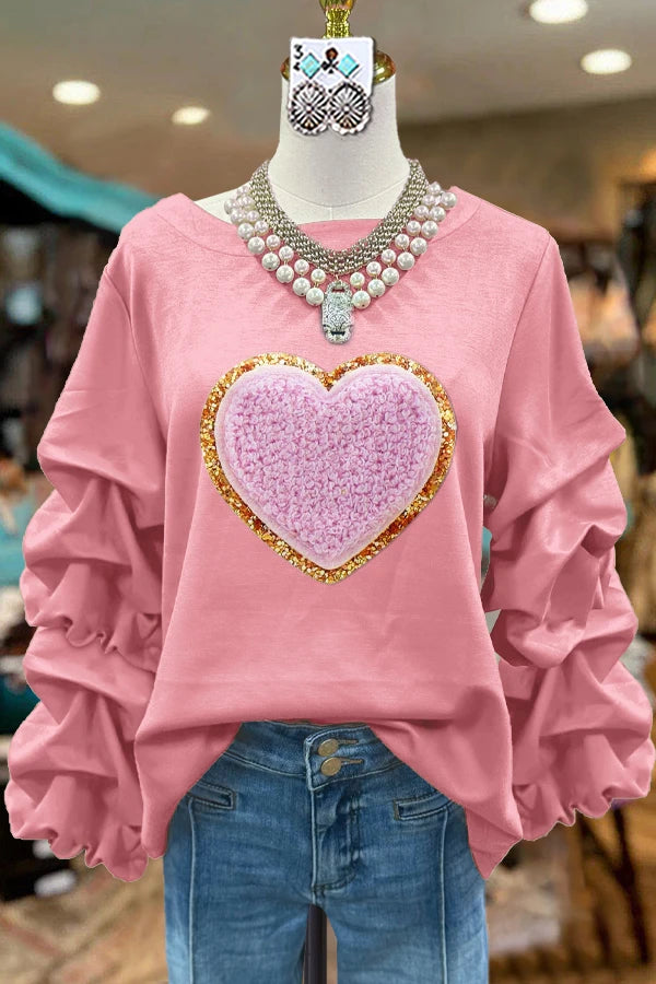 Classic Contrast Heart Valentine's Day Sweatshirt