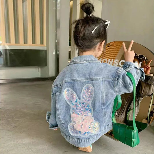 Girls Denim Jackets Fashion New Kids Outerwear Baby Girls Clothes Long Sleeve Denim Jacket For 2-10Y