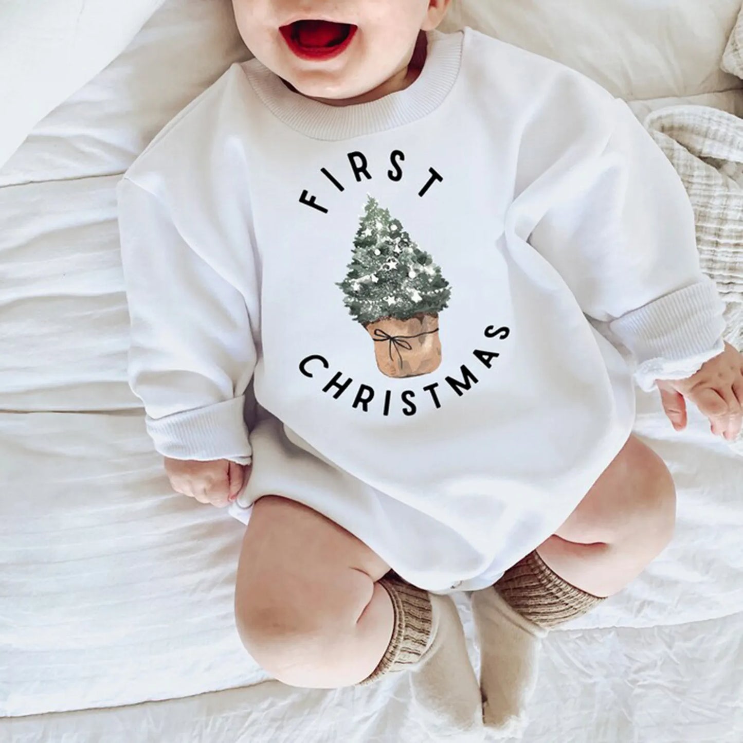 Baby Boy-Girls Christmas Outfit Romper Jumpsuit Sweatshirts