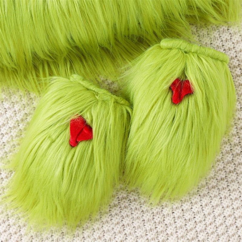 0-24M Infant Baby Girl 2Pcs Christmas Outfit  Set Green Monster Costume 0-24M