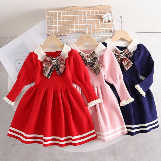 Autumn-Winter warm Sweater dress for girls