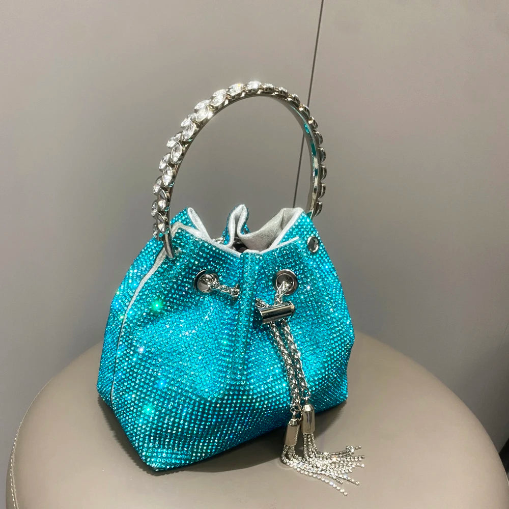 purses and handbags bags for women luxury Designer bucket clutch purse evening banquet bag Crystal rhinestone shoulder bags