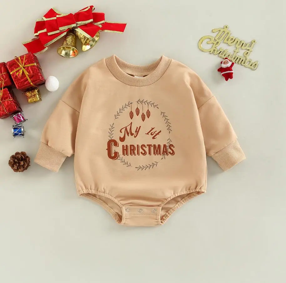 Baby Boy-Girls Christmas Outfit Romper Jumpsuit Sweatshirts