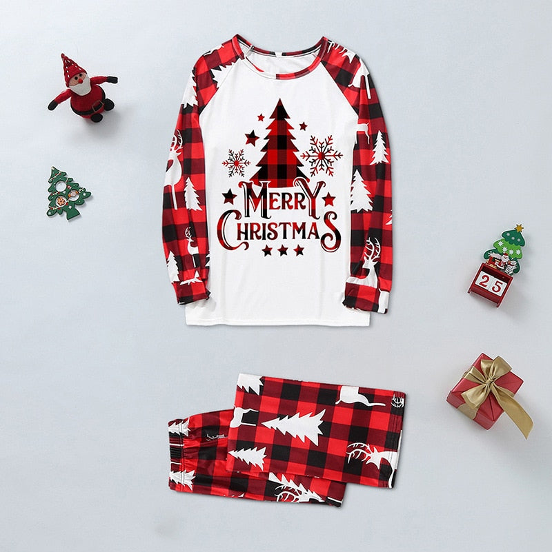 Christmas Family Matching Outfits Mom-Dad- Kids 2 Pieces Pjs Set