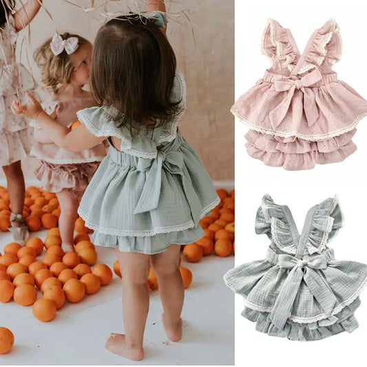 Ruffles Dress+Lace Shorts Princess Dresses