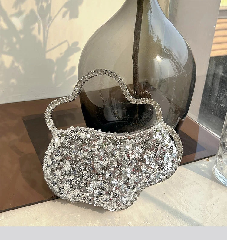 Dinner Clutch Purse Party Bag Wedding Clutch Diamond Circular Evening Bag