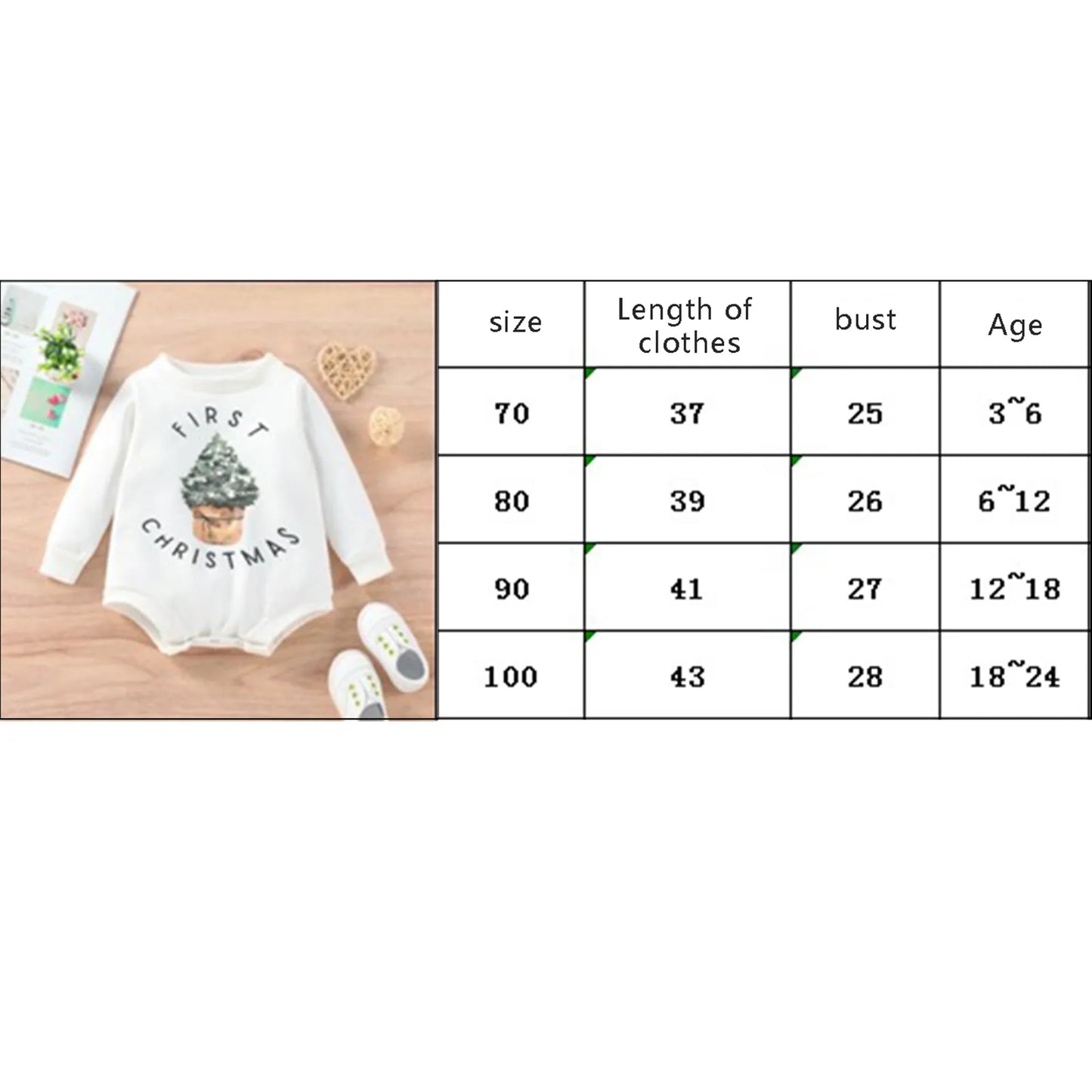 Baby Boy-Girls Christmas Outfit Romper Jumpsuit Sweatshirts