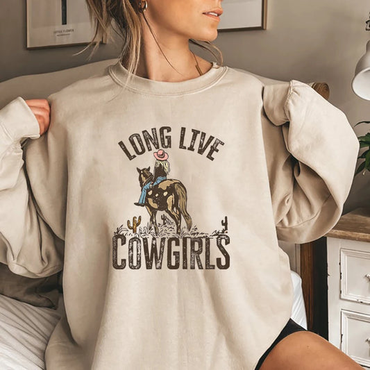 Long Live The Cowgirls Sweatshirt Retro Western Cowgirl