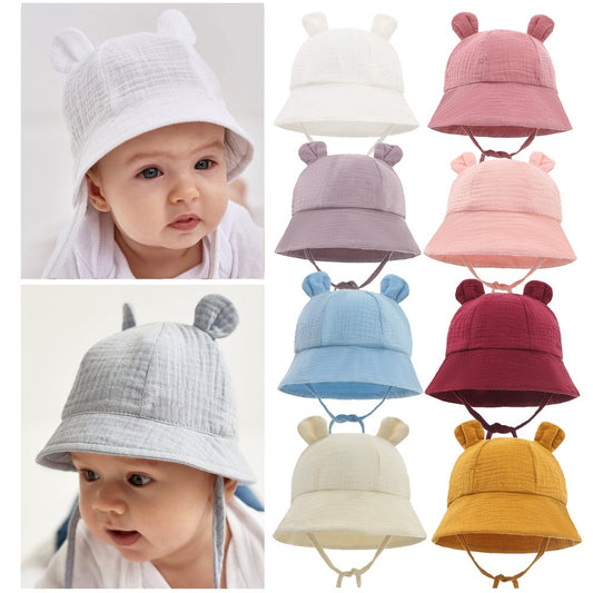 Spring Autumn Solid Color Fisherman Hats Kids Summer Toddler Boys Girls