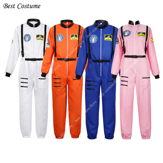 Astronaut Costume Adults Space Suit Men-Women Couple Costumes XS-3XL.